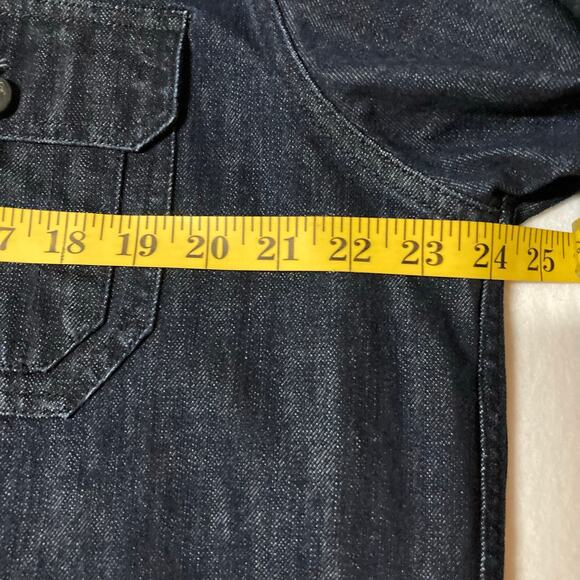 Lands End SIZE 42-44 UNLINED Denim Jacket Shirt Shacket Preowned - Picture 5 of 8